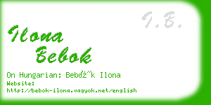 ilona bebok business card